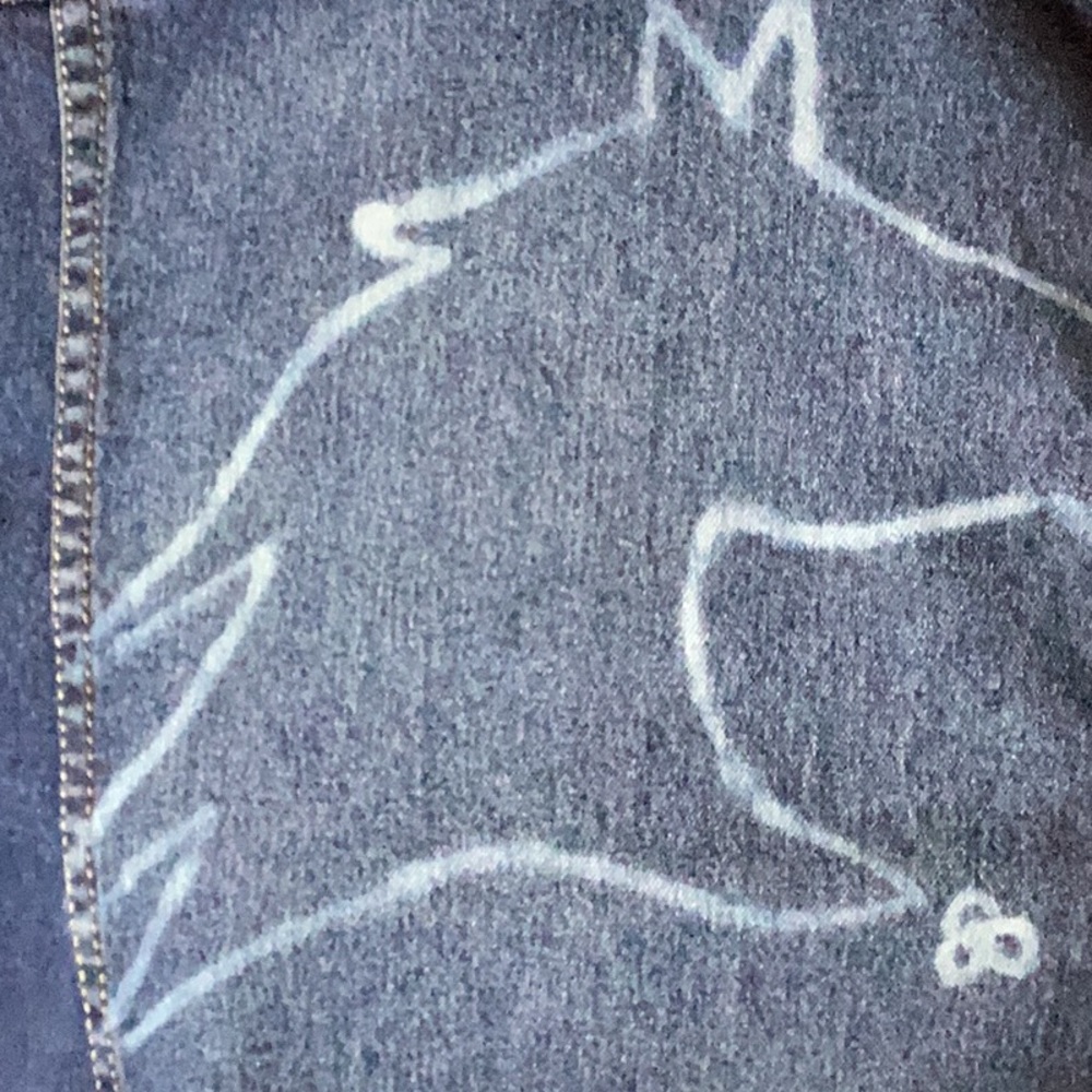 ICE BLUE Denim Vest (XL) with Horse on back. - Picture 2 of 9
